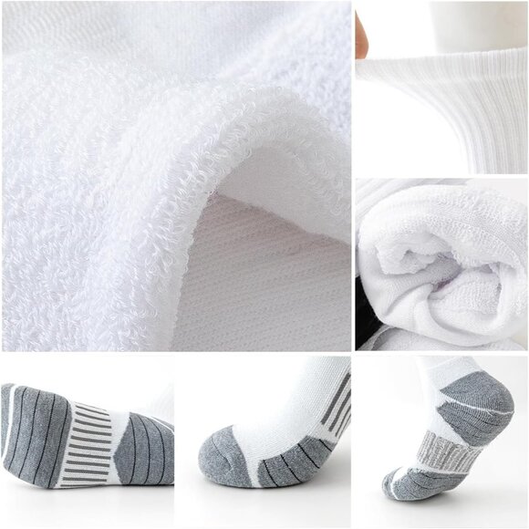 8 Pairs Mens Athletic Crew Socks Cushion Running Work Breathable Outdoor Socks f - Picture 6 of 7